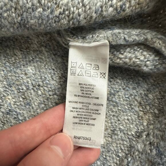 William Rast Gray Mock Neck Textured Knit Pullover Sweater Women’s L - Picture 8 of 8